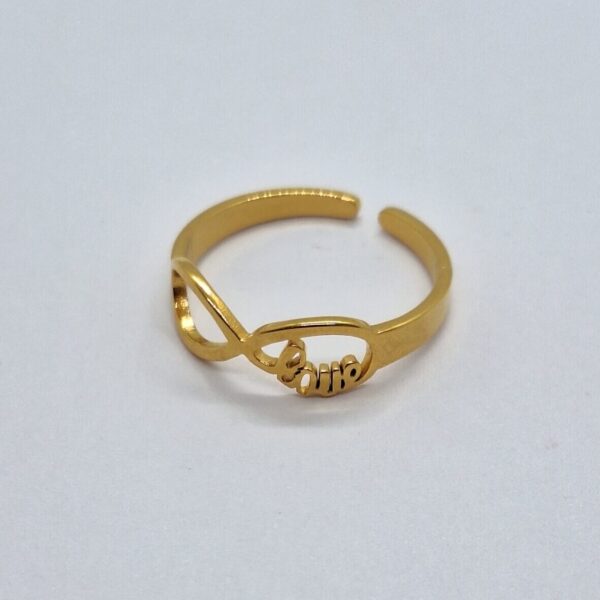 anillo infinito love dorado