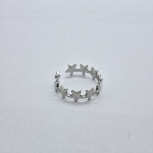 anillo estrellas plateado