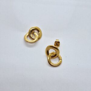 pendientes aros enlazados dorados