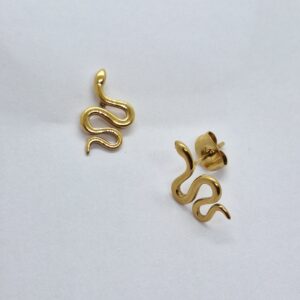 pendientes serpiente dorado