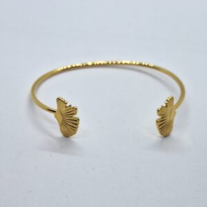 pulsera rígida dorada cola de ballena